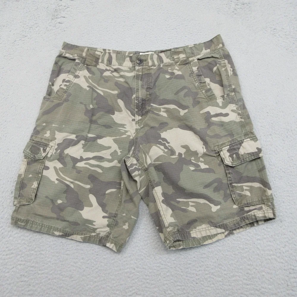 CE Schmidt Workwear Cargo Shorts Mens 40x11 Green Camo Cotton Ripstop Utility